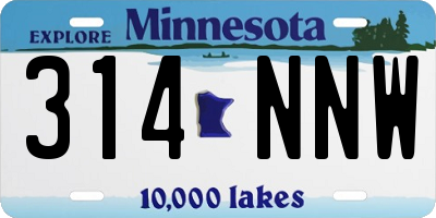MN license plate 314NNW