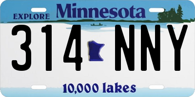 MN license plate 314NNY