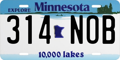 MN license plate 314NOB
