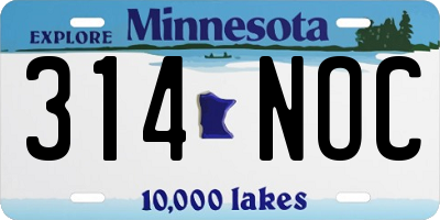 MN license plate 314NOC