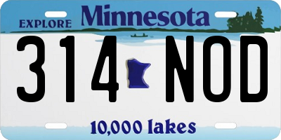 MN license plate 314NOD