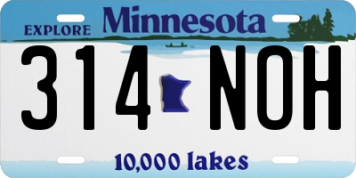 MN license plate 314NOH