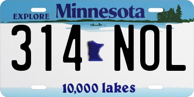 MN license plate 314NOL