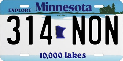 MN license plate 314NON