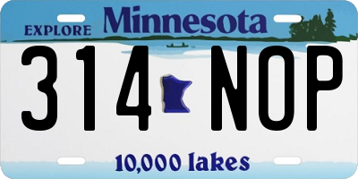 MN license plate 314NOP