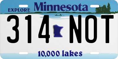 MN license plate 314NOT