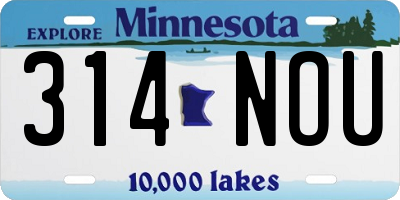 MN license plate 314NOU
