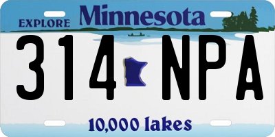 MN license plate 314NPA