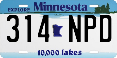 MN license plate 314NPD