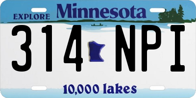 MN license plate 314NPI