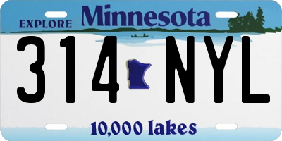 MN license plate 314NYL