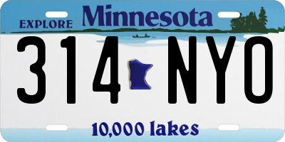 MN license plate 314NYO