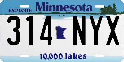 MN license plate 314NYX