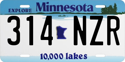 MN license plate 314NZR