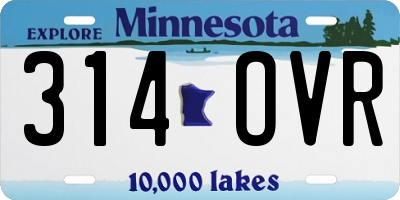 MN license plate 314OVR