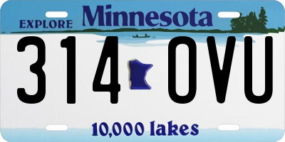 MN license plate 314OVU