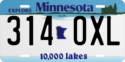 MN license plate 314OXL