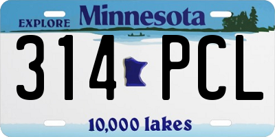 MN license plate 314PCL