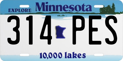 MN license plate 314PES