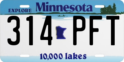 MN license plate 314PFT
