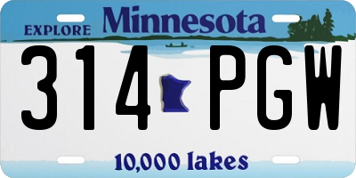 MN license plate 314PGW