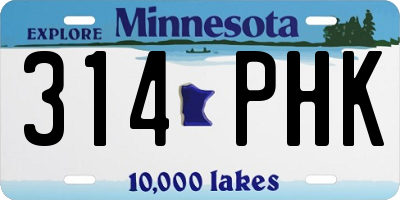 MN license plate 314PHK