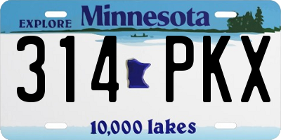 MN license plate 314PKX