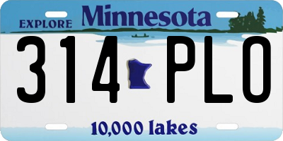 MN license plate 314PLO