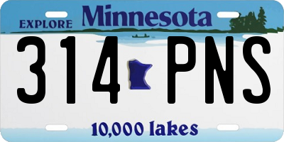 MN license plate 314PNS