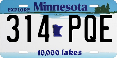 MN license plate 314PQE