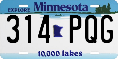 MN license plate 314PQG