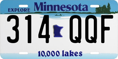 MN license plate 314QQF