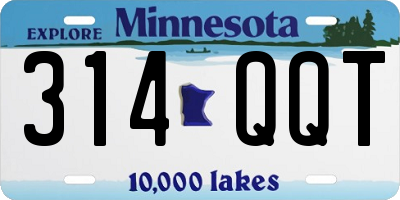 MN license plate 314QQT
