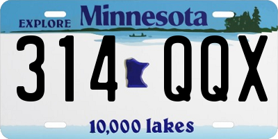 MN license plate 314QQX