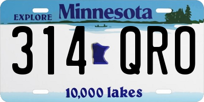MN license plate 314QRO