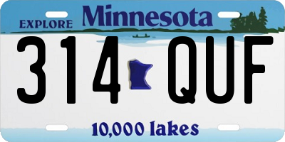 MN license plate 314QUF