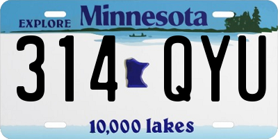 MN license plate 314QYU