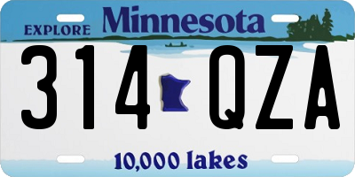 MN license plate 314QZA
