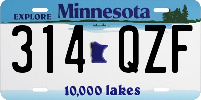 MN license plate 314QZF