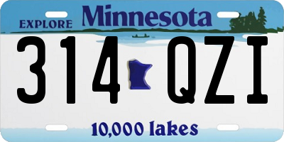 MN license plate 314QZI