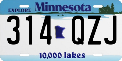 MN license plate 314QZJ