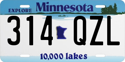 MN license plate 314QZL