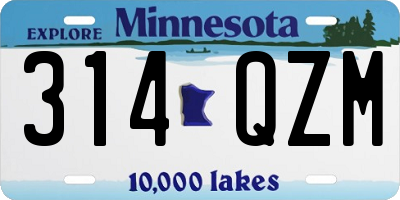 MN license plate 314QZM