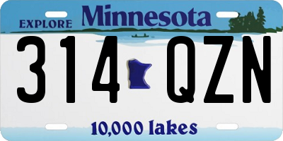 MN license plate 314QZN