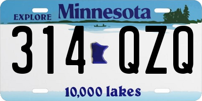 MN license plate 314QZQ