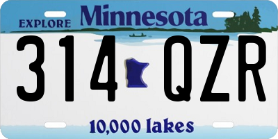 MN license plate 314QZR