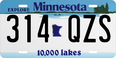MN license plate 314QZS