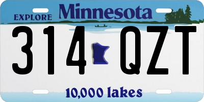 MN license plate 314QZT