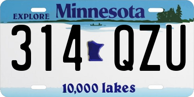 MN license plate 314QZU