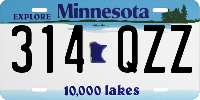 MN license plate 314QZZ